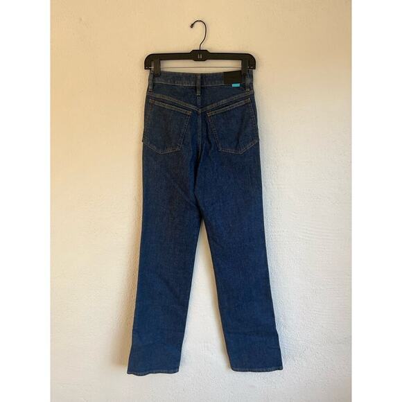Express x Simon Spurr Super High Waisted Dark Indigo Straight Leg Jean - Picture 9 of 10